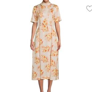 Favorite Daughter Floral Midi Dress in Cream and Orange